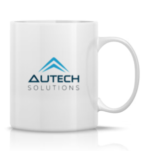 Taza de color blanco personaliza con el logotipo de nuestra empresa