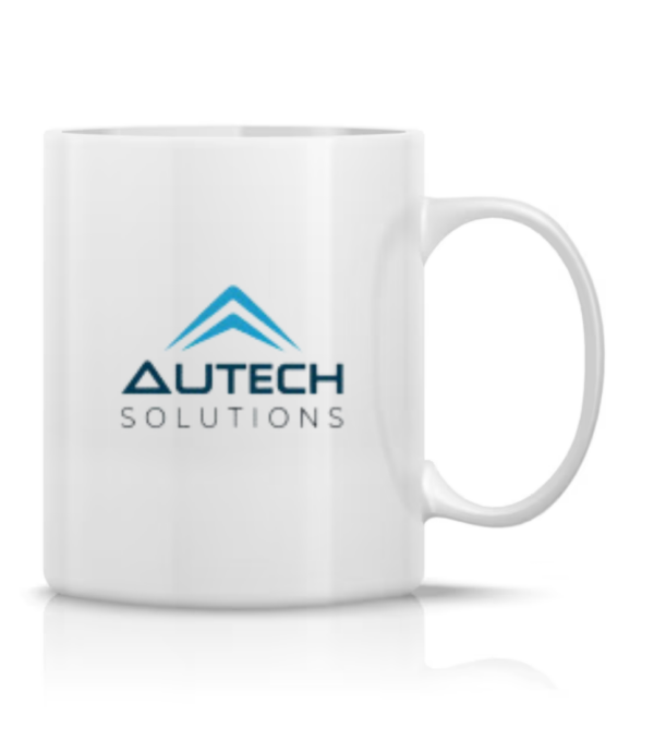 Taza de color blanco personaliza con el logotipo de nuestra empresa