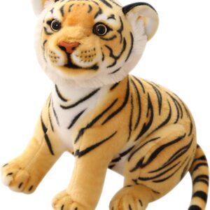 Animal de peluche tigre rayado color naranja, lindo y suave, perfecto para todos (Zafiro World)